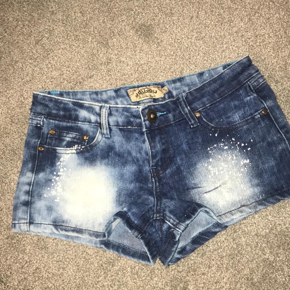 Denim stretch shorts